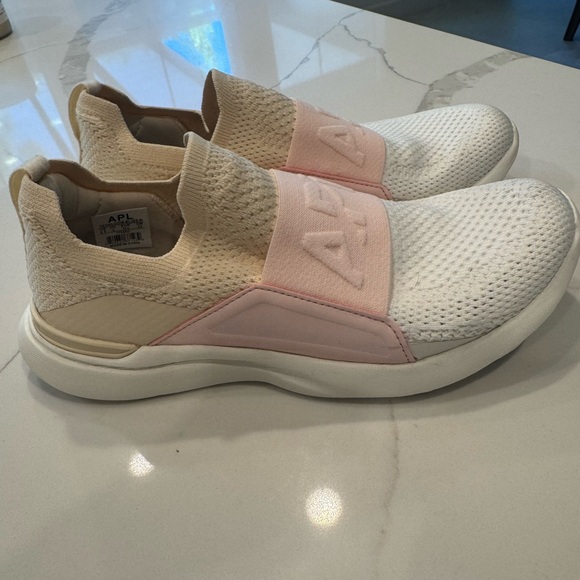 APL Shoes - APL Cream and Pink Slip-On Sneakers